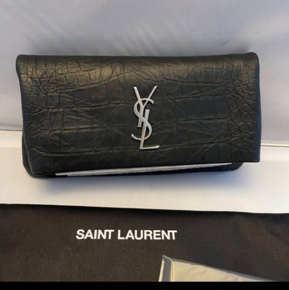 Saint Laurent Monogram cocrodile West Hollywood Clutch